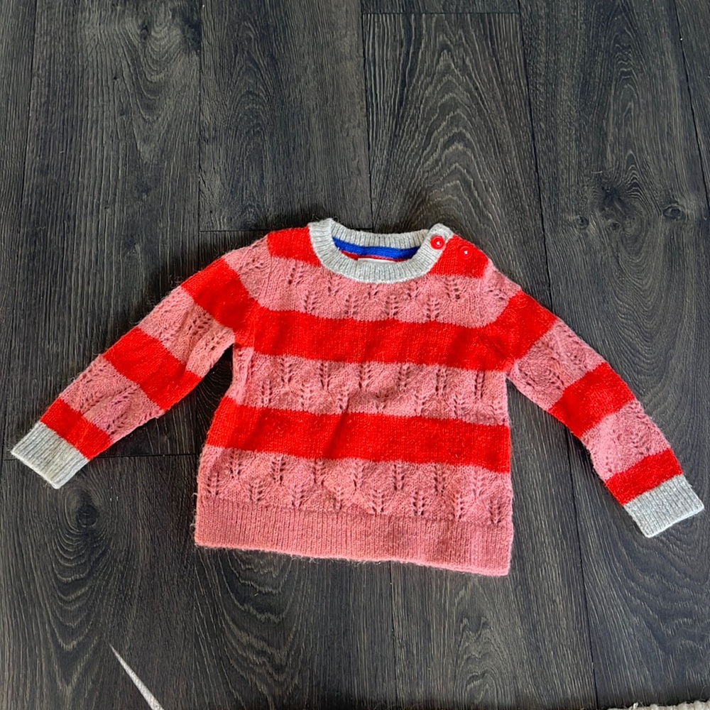 Adorable striped wool sweater for girls